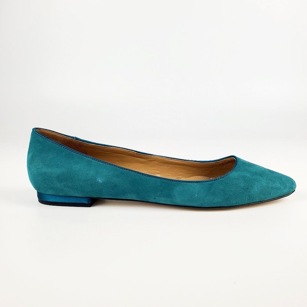 Talbots Suede Pointed Cut Out Slip On Flats Shoes